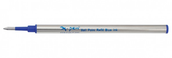 Metal roller refill, blue ink, metal case 1 pack (10 pcs) - German tip, German ink